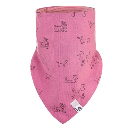 LITTLE ANGEL šátek na krk podšitý Outlast® - růžová pes/pruh starorůžový vel. uni