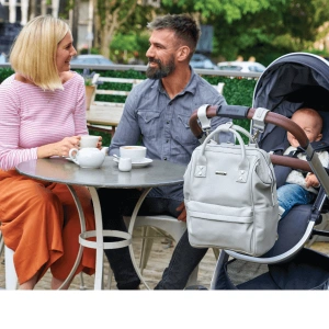 BABABING Mani přebalovací taška/batoh, Dove Grey Leatherette (7)