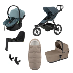THULE Urban Glide 3 Dark Slate magnetická spona + korba Tinted Taupe + autosedačka Maple + báze Alfi + fusak Elements M/L + adaptér MC (45)