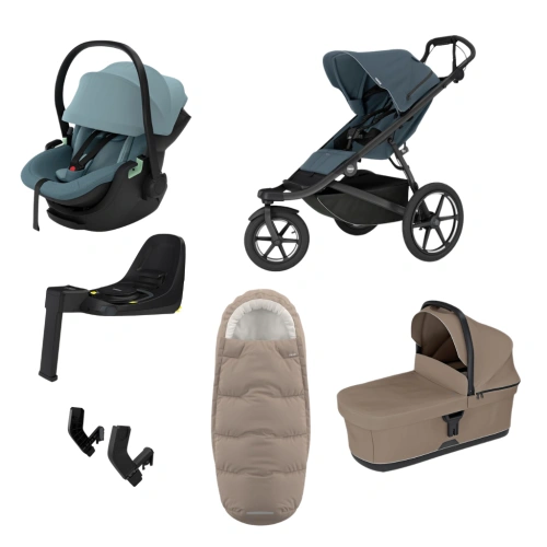 THULE Urban Glide 3 Dark Slate magnetická spona + korba Tinted Taupe + autosedačka Maple + báze Alfi + fusak Elements M/L + adaptér MC