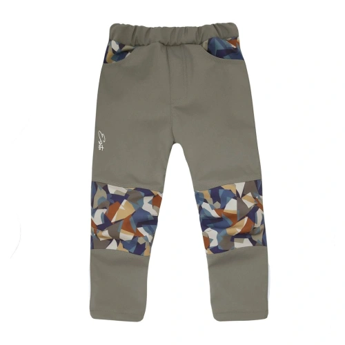 ESITO dětské softshellové kalhoty DUO Geometrics béžová