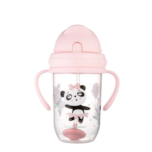 CANPOL BABIES nevylévací hrneček se slámkou a závažím Exotic Animals 270ml