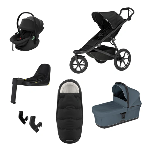 THULE Urban Glide 3 Black magnetická spona + korba Dark Slate + autosedačka Maple + báze Alfi + fusak Elements M/L + adaptér MC