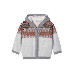 MAYORAL chlapecký svetr s kapucí, šedá - 80 cm