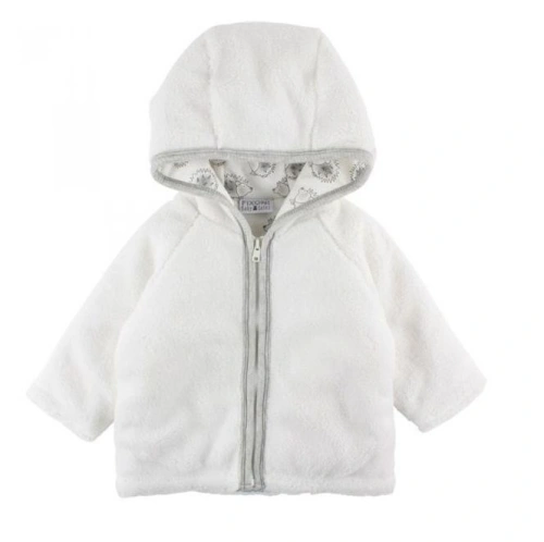 FIXONI dětský vyteplený kabátek ježek - bílý - 68 cm