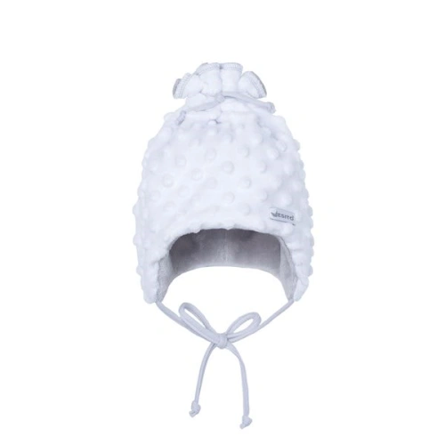 ESITO Dětská zimní čepice Minky Teddy - bílá / Vel. 34 - 44