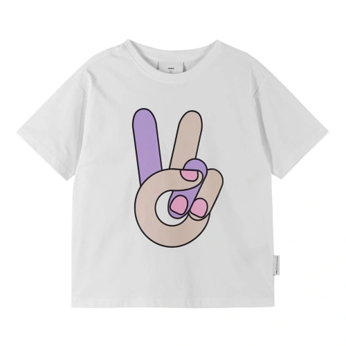 REIMA dívčí tričko Peace Tee White vel. 146-152 cm