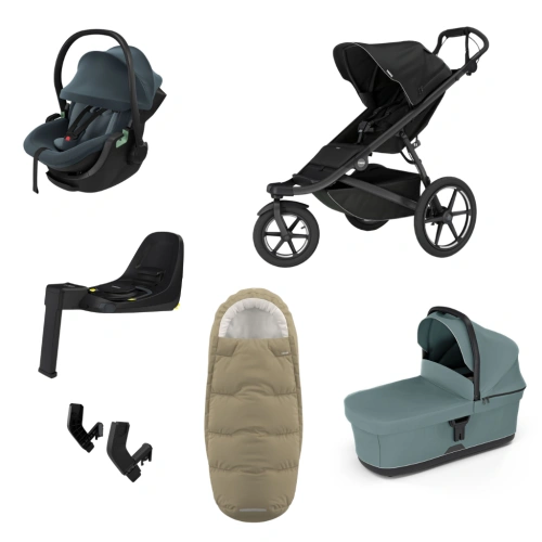 THULE Urban Glide 3 Black magnetická spona + korba Dark Slate + autosedačka Maple + báze Alfi + fusak Elements M/L + adaptér MC