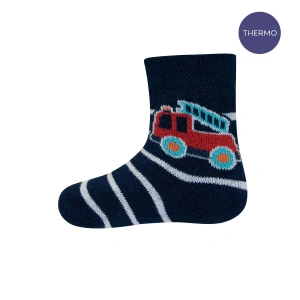 EWERS dětské ponožky termo hasiči pruhy tmavě modrá - EU16-17