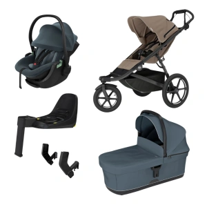 THULE Urban Glide 3 Tinted Taupe magnetická spona + korba Dark Slate + autosedačka Maple Dark Blue + báze Alfi + adaptér MC