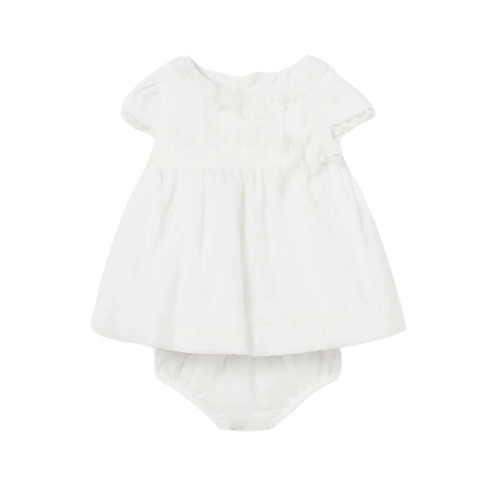 MAYORAL dívčí kojenecké šaty a kalhotky Mašlička bílá