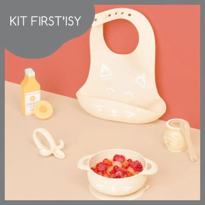 BABYMOOV Silikonová miska s přísavkou, lžičkou a bryndáčkem FIRST´ISY KIT (3)