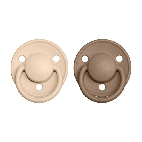 BIBS De Lux dudlík ze silikonu 2 ks Vanilla/ Dark Oak - one size (0-3 roky)