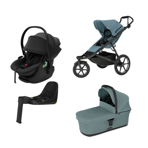 THULE Urban Glide 3 Mid Blue magnetická spona + korba Mid Blue + autosedačka Maple + báze Alfi