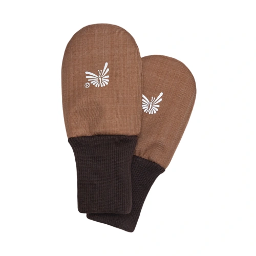 ESITO zimní bezpalcové rukavice softshell s beránkem Brown hnědá vel. 74- 80 cm