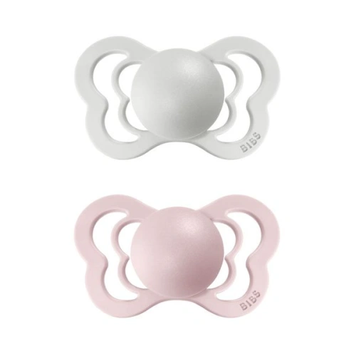 BIBS Couture dudlík ze silikonu 2 ks Haze/ Blossom - velikost 2 (6 m.+)