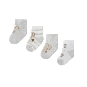 MAYORAL dětské ponožky z bio bavlny 4 páry Slon šedá EU 15-16