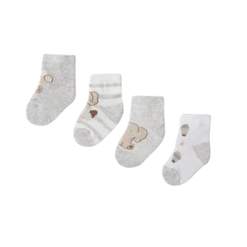 MAYORAL dětské ponožky z bio bavlny 4 páry Slon šedá