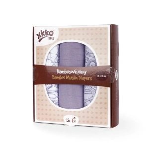 XKKO bambusové pleny BMB 70x70 MIX 3ks Levander Aura