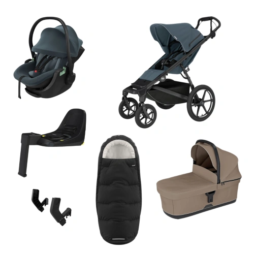 THULE Urban Glide 4-wheel Dark Slate magnetická spona + korba Tinted Taupe + autosedačka Maple + báze Alfi + fusak Elements M/L + adaptér MC