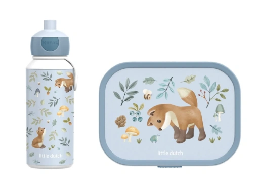 LITTLE DUTCH svačinový set (láhev 400ml+box) Forest Friends