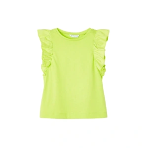 MAYORAL dívčí tričko KR s volány zelená vel. 110 cm