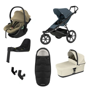 THULE Urban Glide 3 Dark Slate magnetická spona + korba Soft Beige + autosedačka Maple Faded Khaki + báze Alfi + fusak Elements M/L Black + adaptér MC