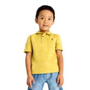 MAYORAL chlapecké tričko KR tenké s knoflíčky hořčicová vel. 116 cm