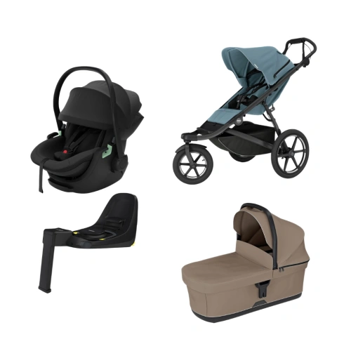 THULE Urban Glide 3 Mid Blue magnetická spona + korba Tinted Taupe + autosedačka Maple + báze Alfi