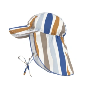 LÄSSIG klobouček Sun Protection Flap Hat waves blue/nature 07-18 m