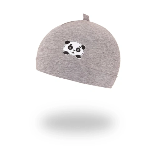 LITTLE ANGEL čepice tenká obrázek Outlast® šedý melír/panda
