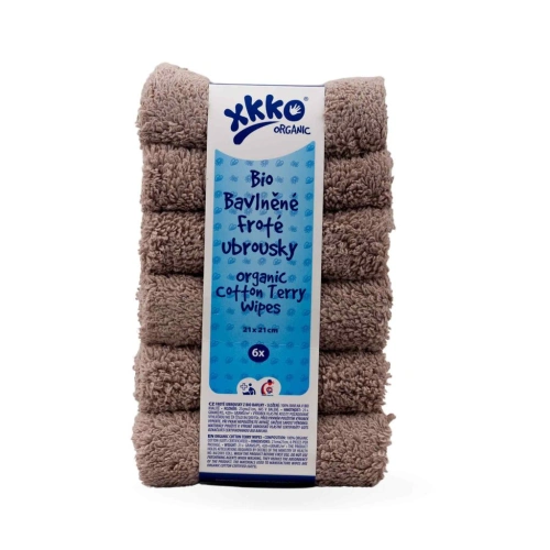 XKKO bavlněné BIO froté ubrousky Organic 21x21 cm