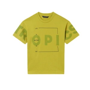 MAYORAL chlapecké tričko KR nápis žlutá vel. 140 cm