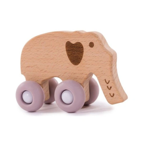 BO JUNGLE Dřevěný slon na kolečkách B-WOODY Elephant - Pastel Pink