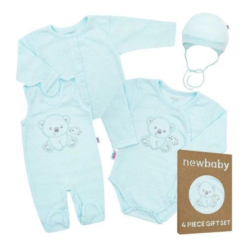 NEW BABY kojenecká soupravička do porodnice Sweet Bear modrá - 50 cm