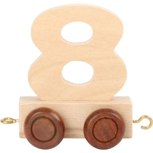 SMALL FOOT Vagónek dřevěné vláčkodráhy - přírodní číslice - číslo 8