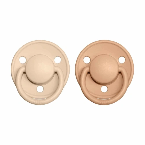 BIBS De Lux dudlík z přírodního kaučuku 2ks Vanilla/Peach - velikost 2 (+6m.)