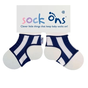 XKKO Sock Ons Designer Navy Stripes 0-6 m