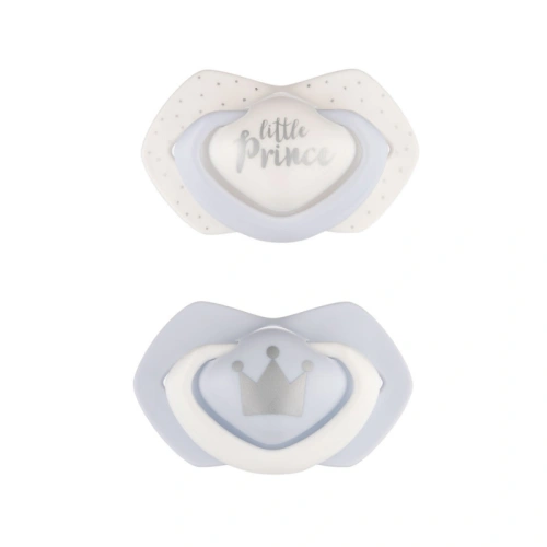 CANPOL BABIES set symetrických silikonových dudlíků 0-6m Royal Baby modrý