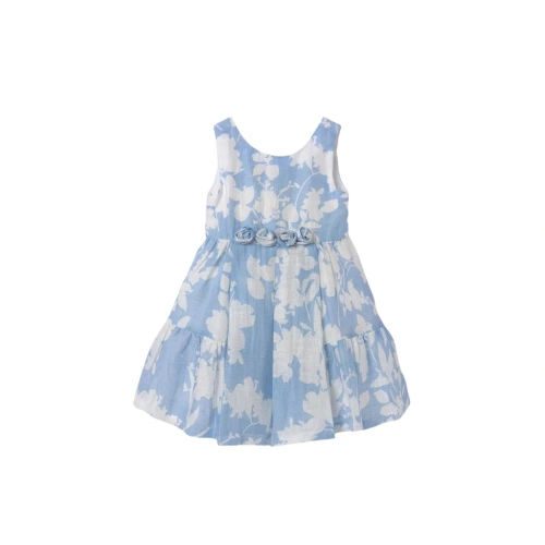 ABEL & LULA dívčí lněné šaty Sky blue vel. 122 cm