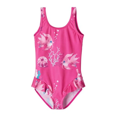 REIMA dívčí jednodílné plavky Korfu Fuchsia pink