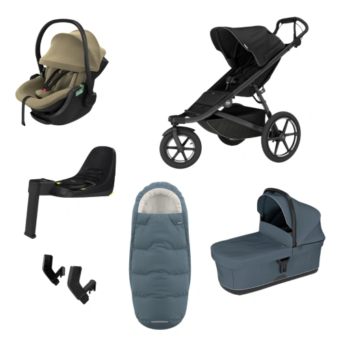 THULE Urban Glide 3 Black magnetická spona + korba Dark Slate + autosedačka Maple + báze Alfi + fusak Elements M/L + adaptér MC