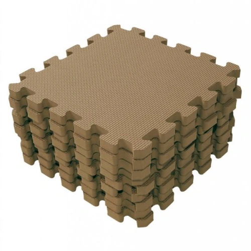 BABY DAN Hrací podložka A/S puzzle Brown 90x90 cm