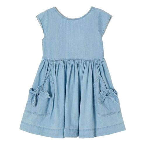 MAYORAL Dívčí šaty denim bez rukávu modrá