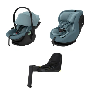 THULE autosedačka Maple Mid Blue + autosedačka Elm Mid Blue + základna Alfi