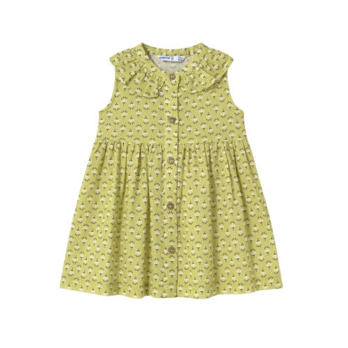 MAYORAL dívčí šaty bez rukávu Kytička zelená
