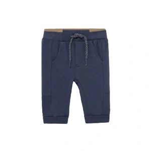 MAYORAL chlapecké sportovní kalhoty hnědý lem tmavě modré - 80 cm