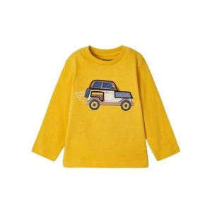 MAYORAL chlapecké tričko DR výšivka auto, žlutá - 80 cm