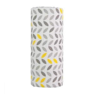 T-TOMI Velká bavlněná Tetra osuška, 120x120cm, šedé lístky