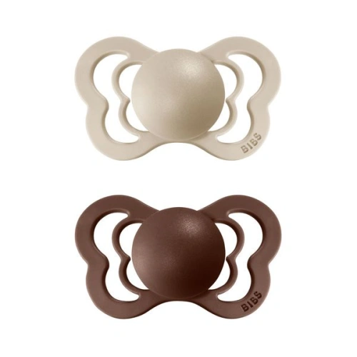 BIBS Couture dudlík ze silikonu 2 ks Vanilla/ Mocha - velikost 1 (0-6 m.)